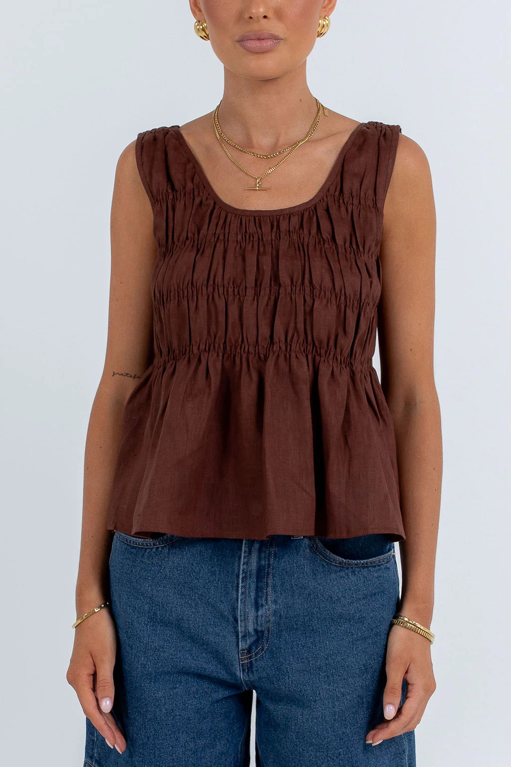 Alegra Linen Top Chocolate - Image 3