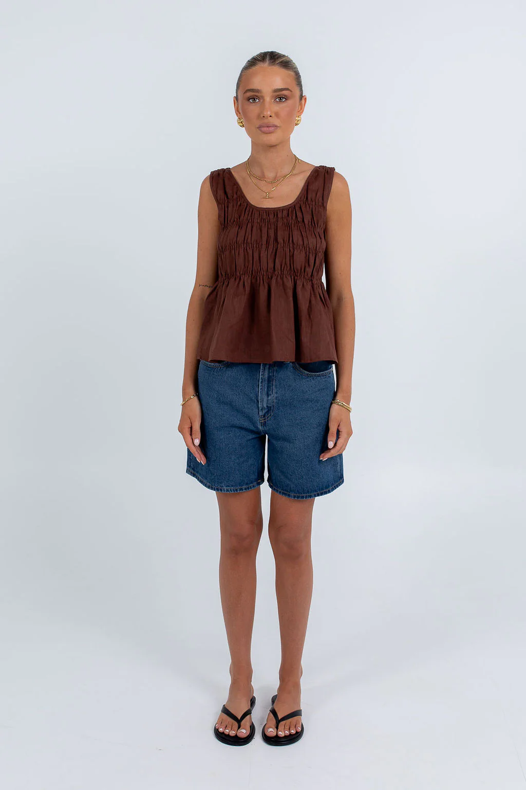 Alegra Linen Top Chocolate - Image 4