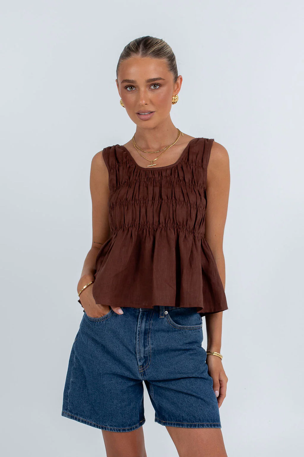 Alegra Linen Top Chocolate - Image 7