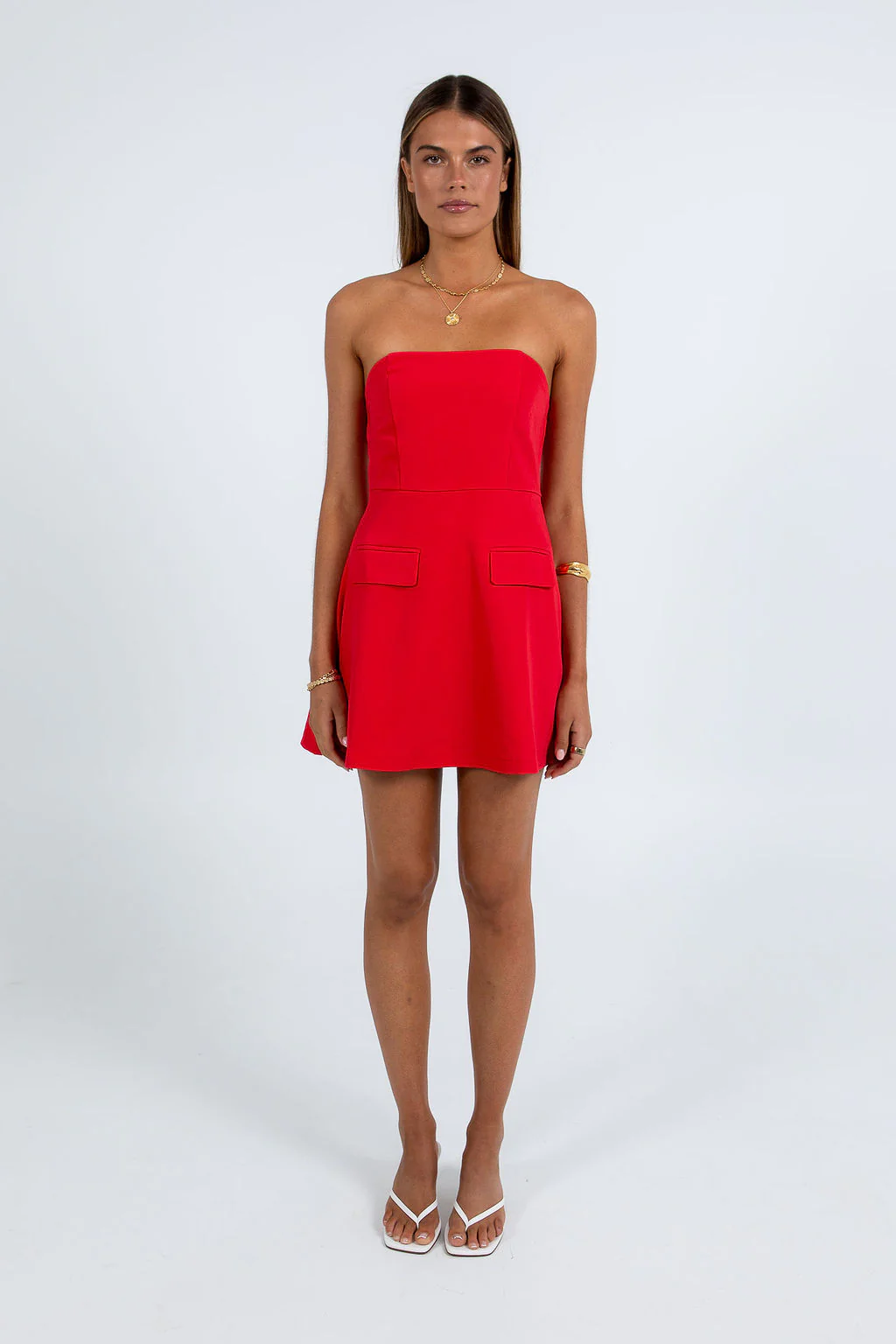Annalise Mini Dress Red - Image 3