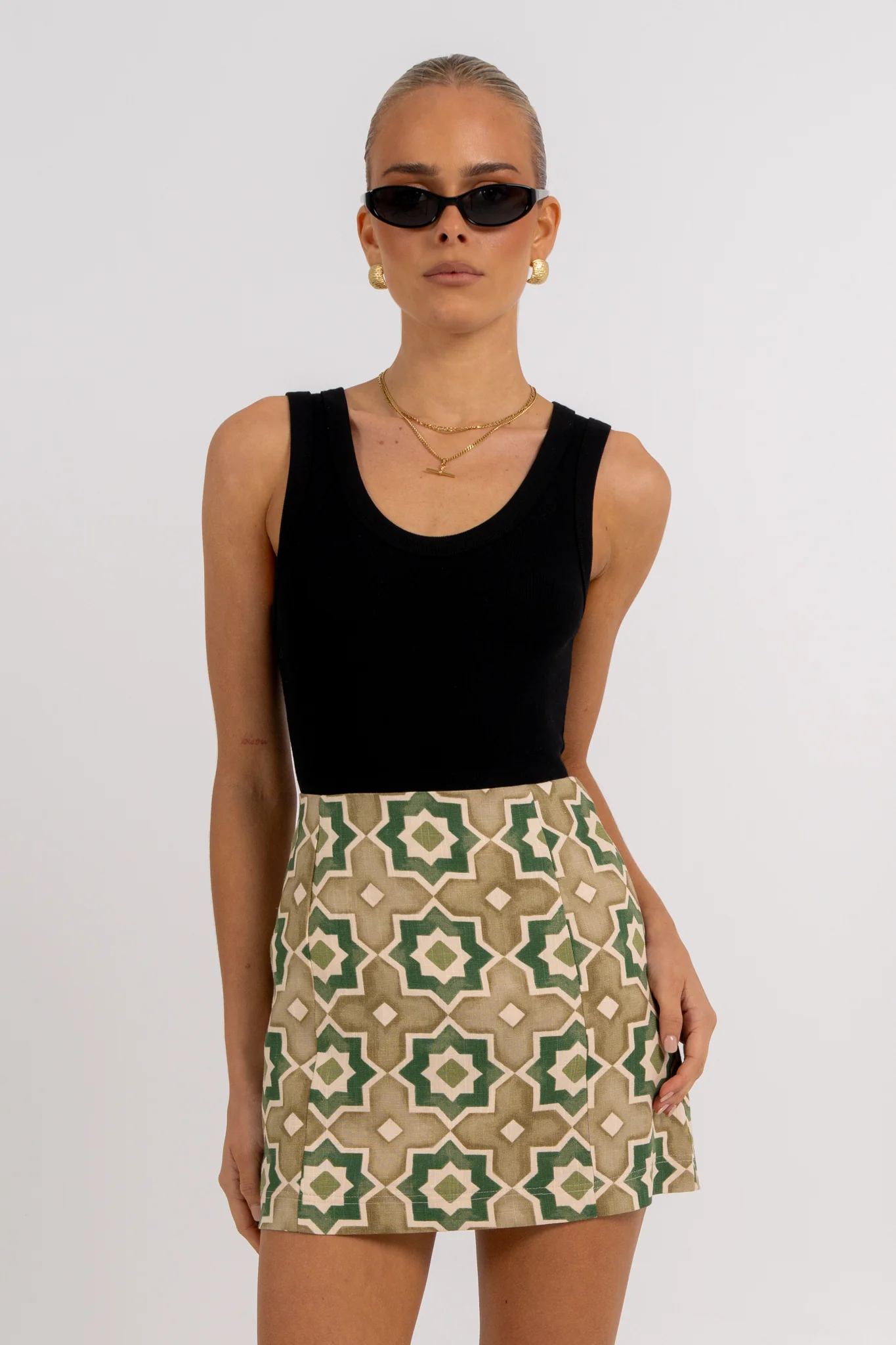 Aprire Mini Skirt Khaki Tile - Image 7
