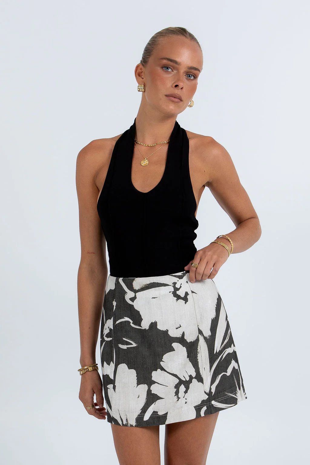 Aprire Mini Skirt Florique Print - Image 8