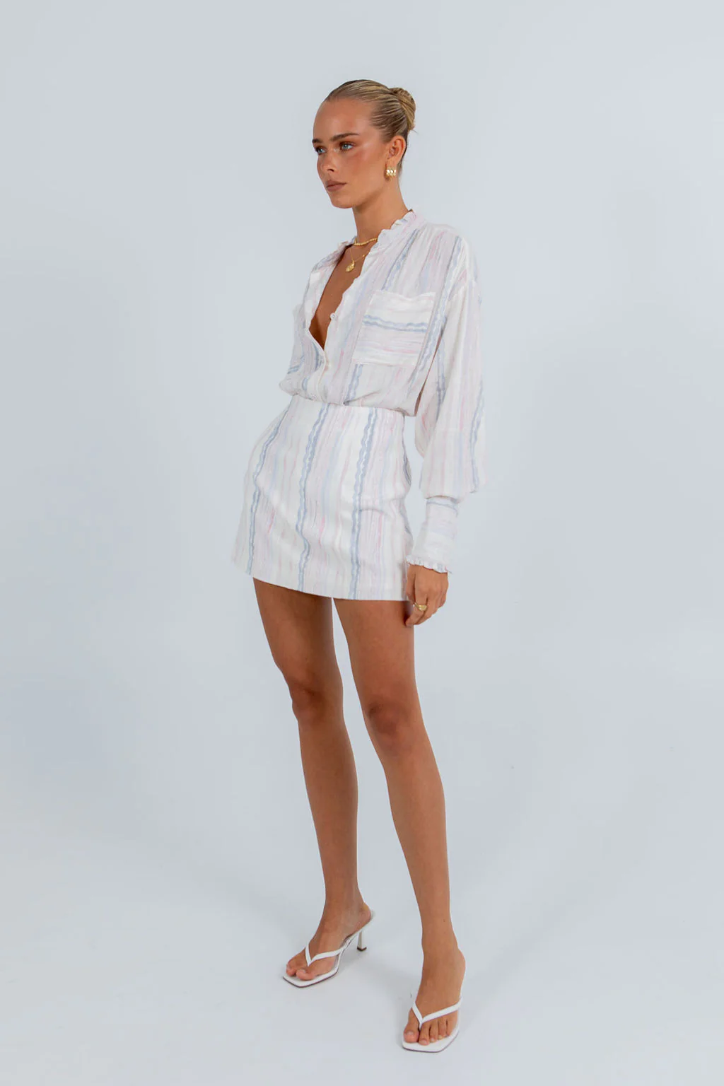 Aprire Mini Skirt Pastel Stripe - Image 3