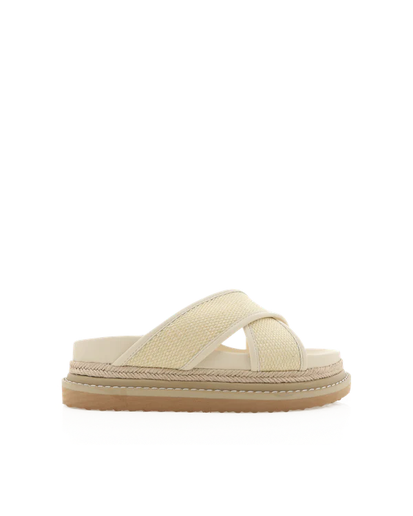 Aysha Slides Cream Raffia