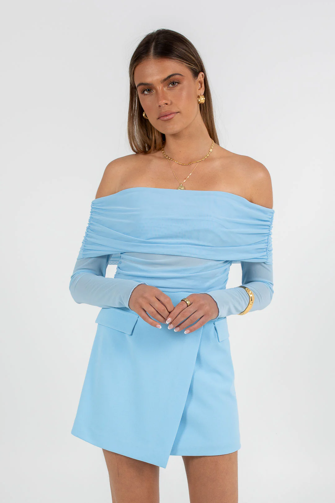 Azrah Mini Skirt Sky Blue - Image 8