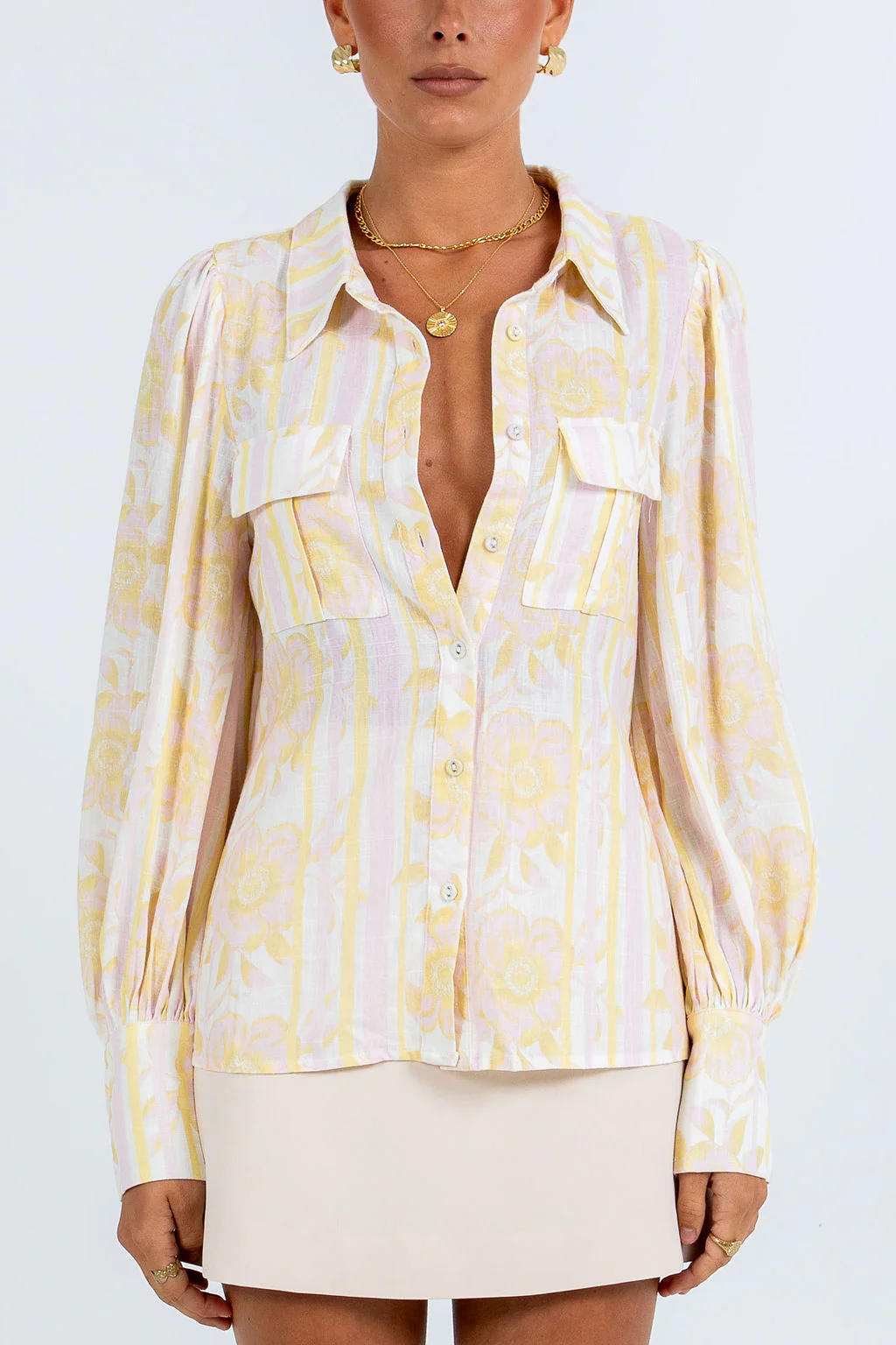 Bailee Shirt Lemon Floral - Image 6