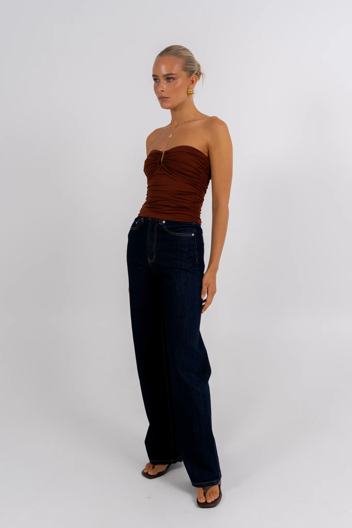 Bannie Strapless Top Chocolate - Image 3