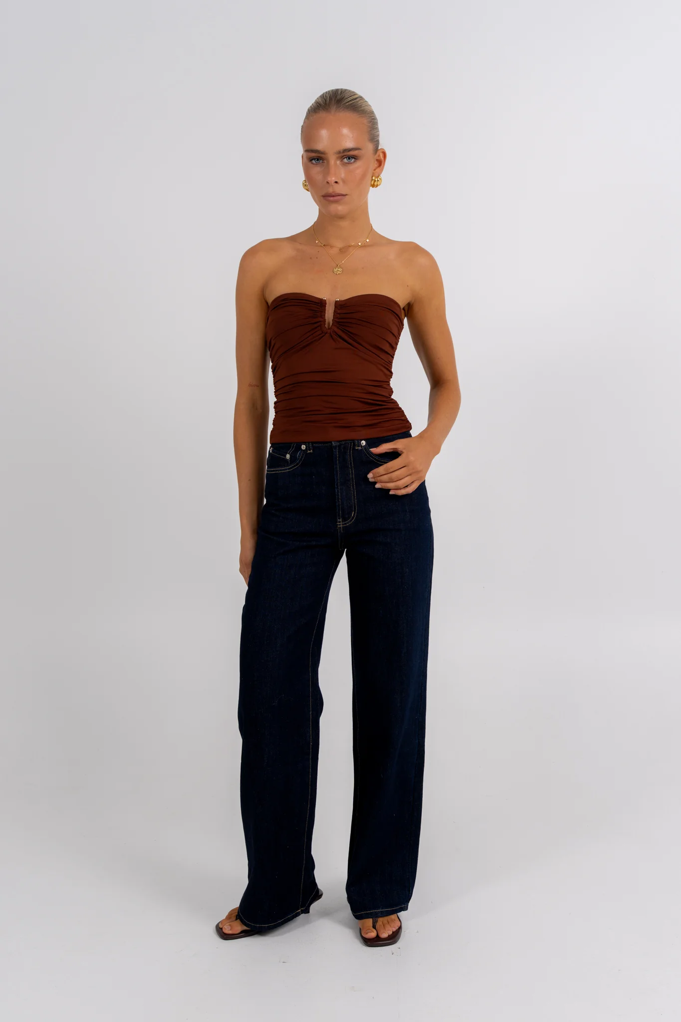 Bannie Strapless Top Chocolate - Image 6