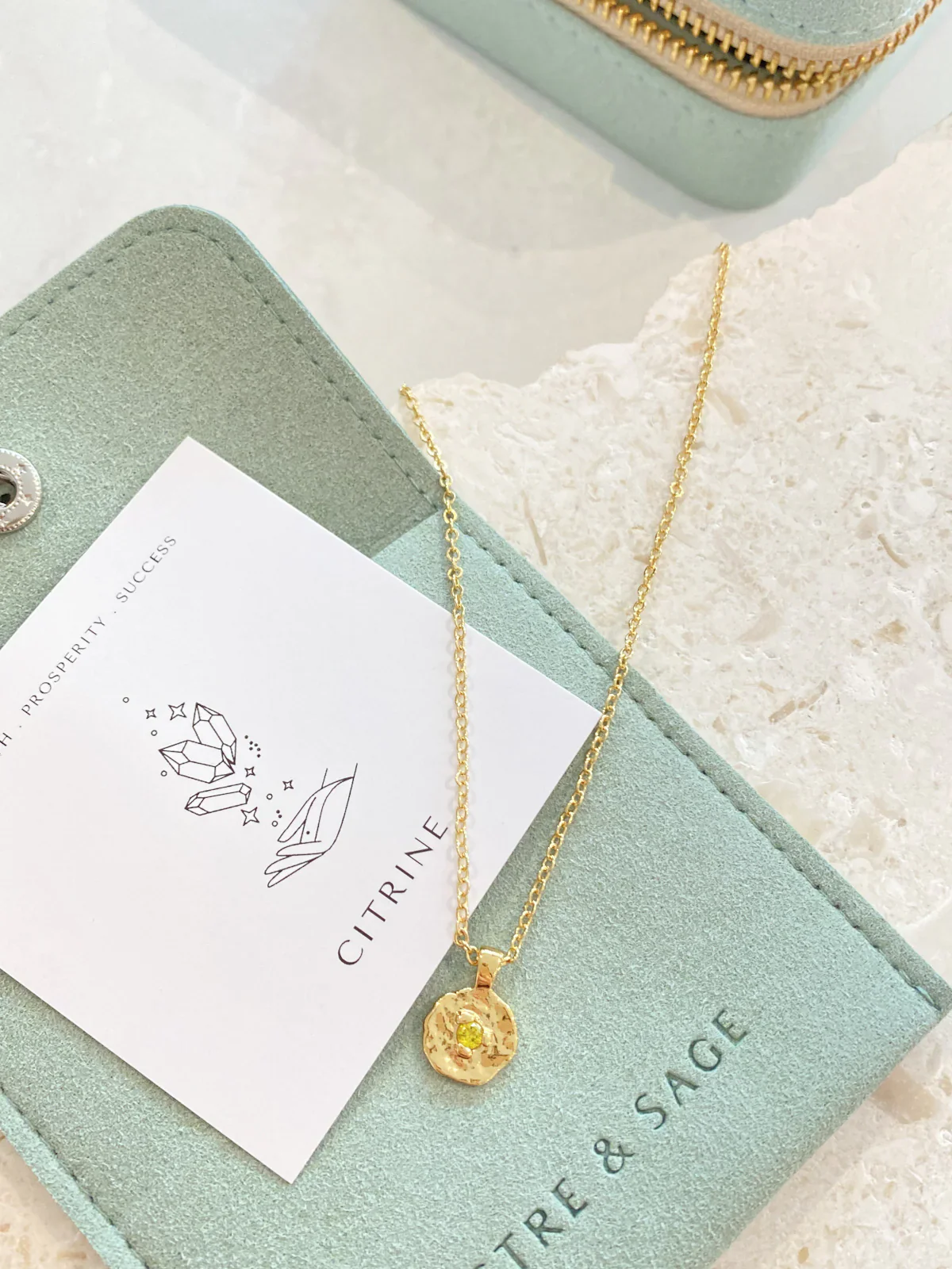 Birthstone Necklace Gold - Image 19