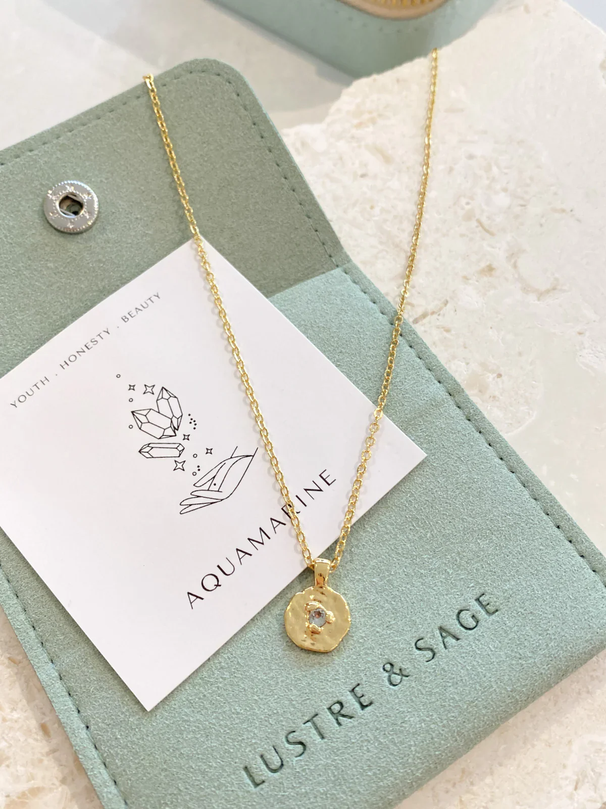 Birthstone Necklace Gold - Image 21