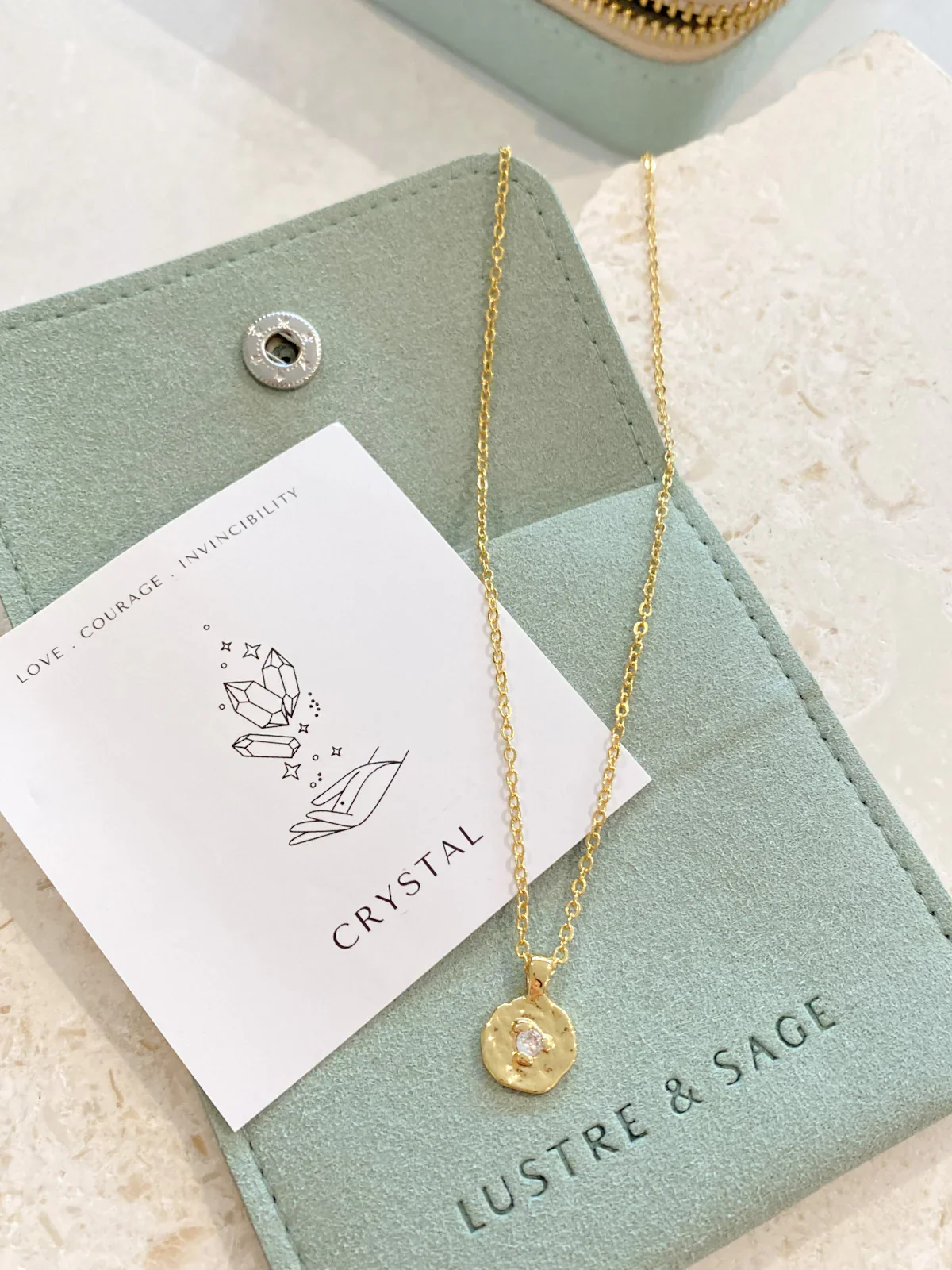Birthstone Necklace Gold - Image 3