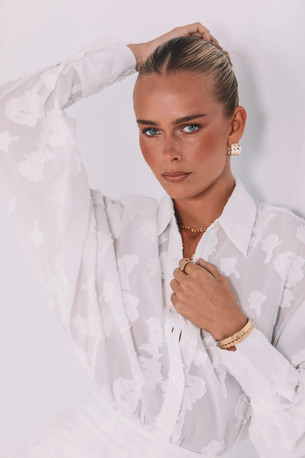 Blanche Lace Shirt White - Image 10