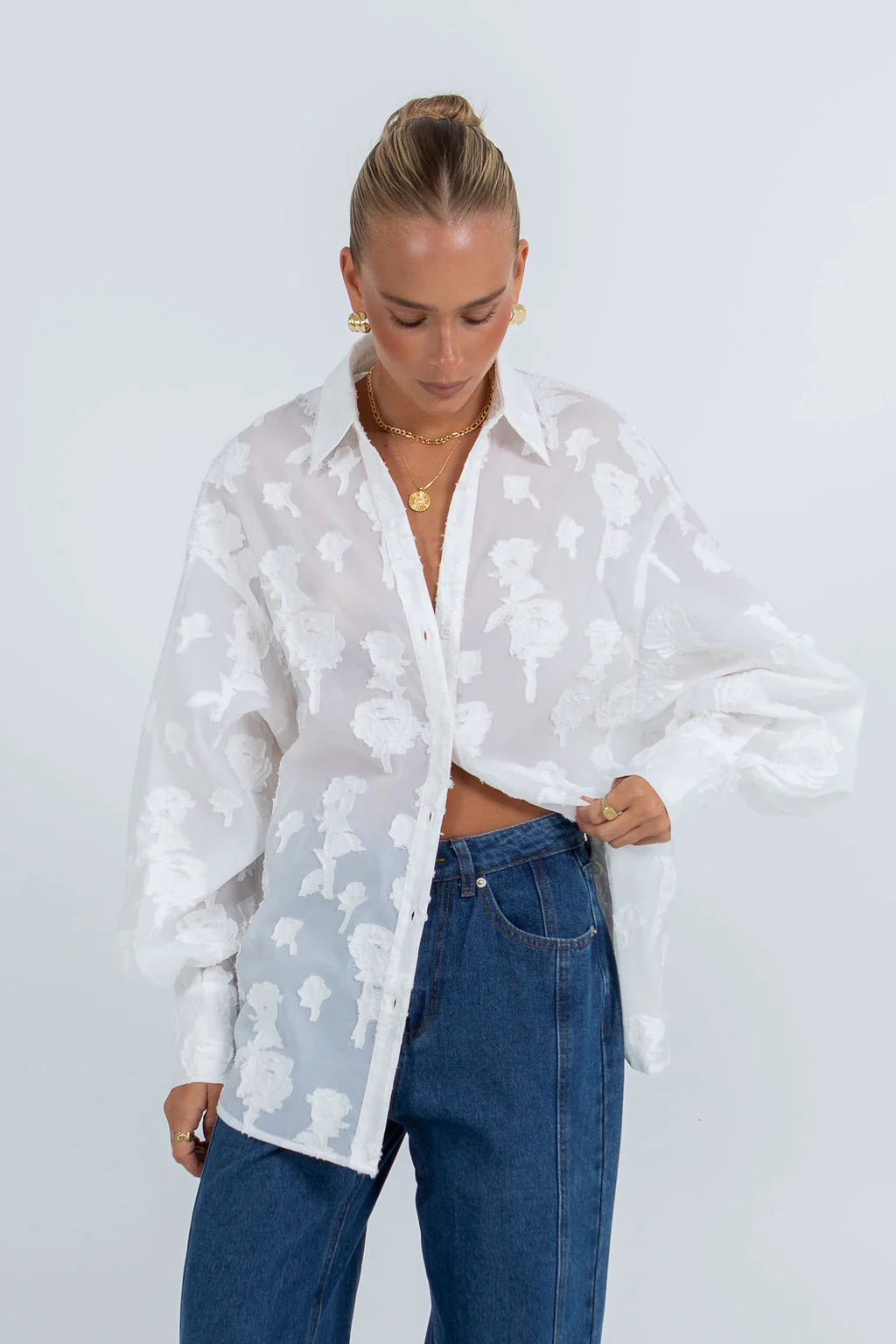 Blanche Lace Shirt White - Image 12