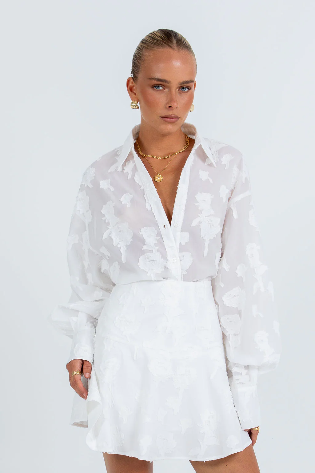 Blanche Lace Shirt White - Image 14