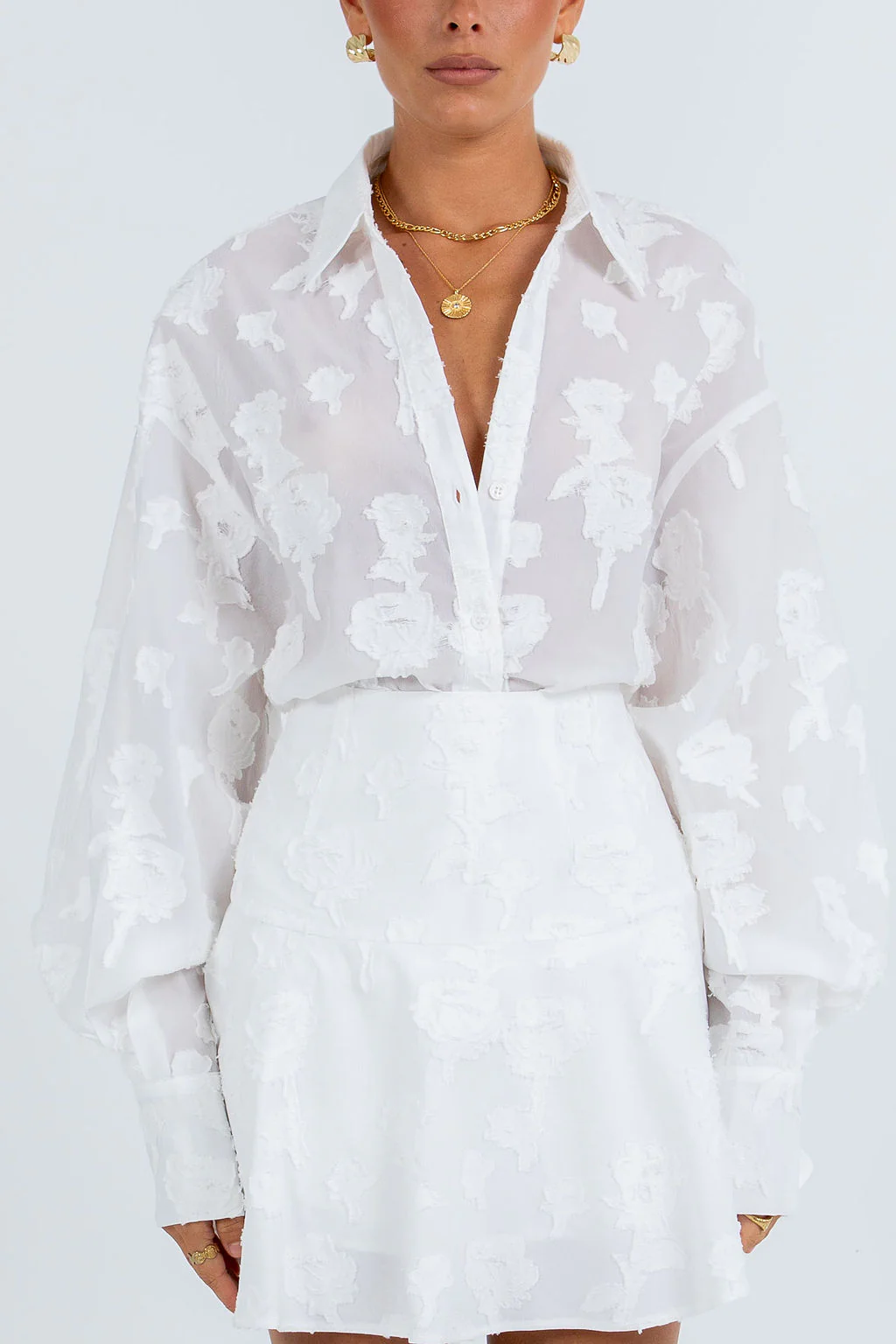 Blanche Lace Shirt White - Image 3