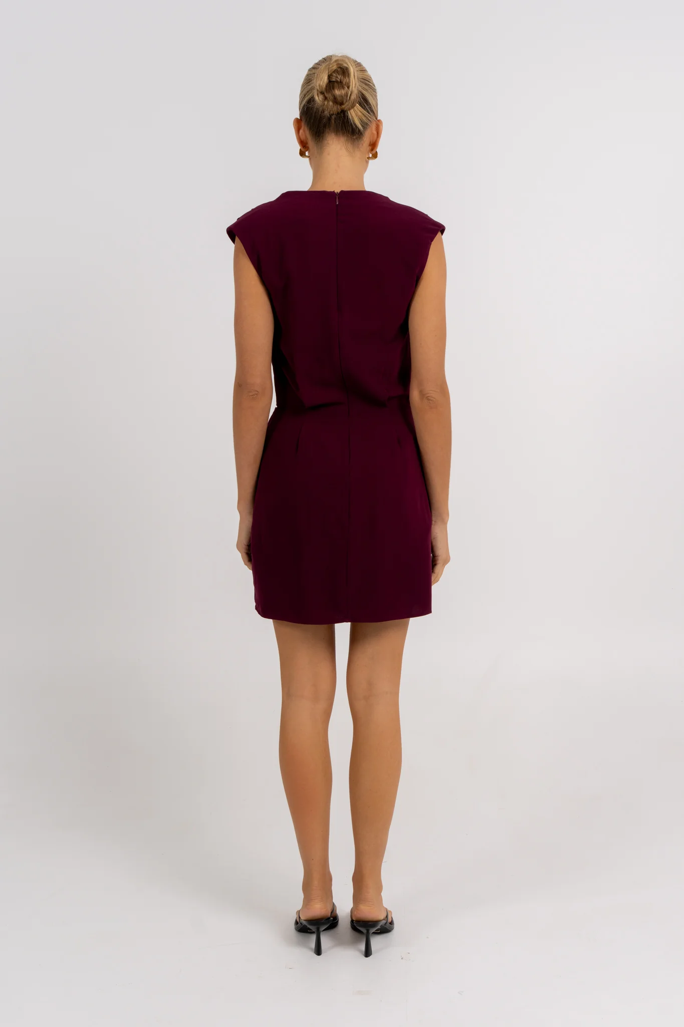 Bryson Mini Dress Burgundy - Image 4