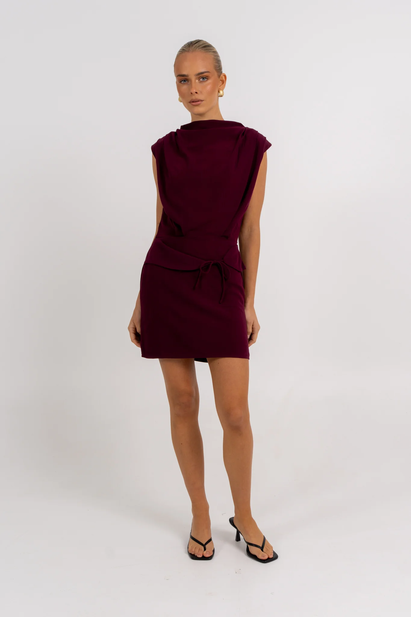 Bryson Mini Dress Burgundy - Image 6