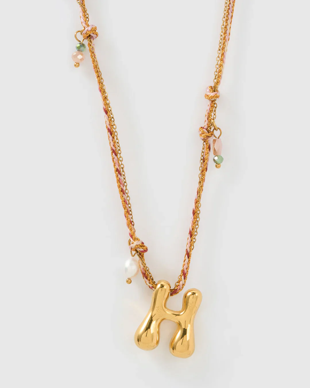 PRE ORDER Bubble Letter Necklace Blush - Image 12