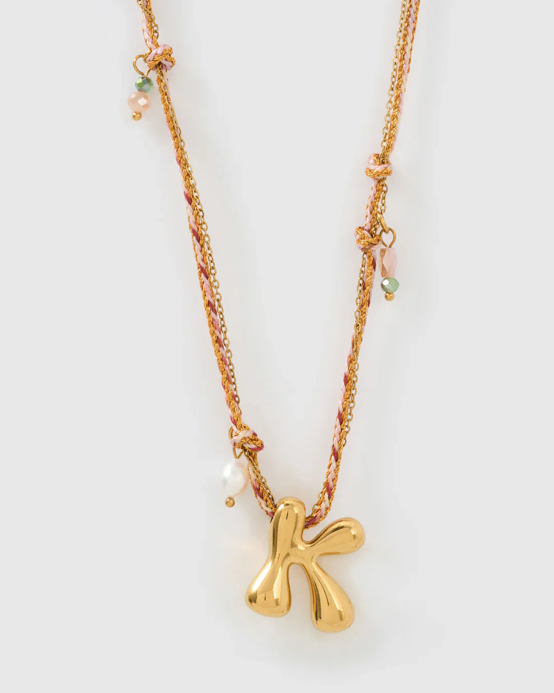 PRE ORDER Bubble Letter Necklace Blush - Image 15