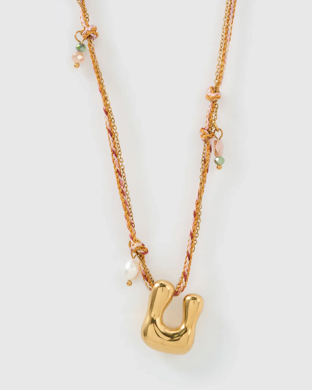PRE ORDER Bubble Letter Necklace Blush - Image 25