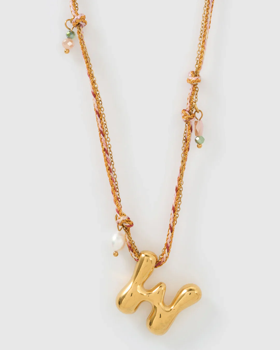 PRE ORDER Bubble Letter Necklace Blush - Image 27
