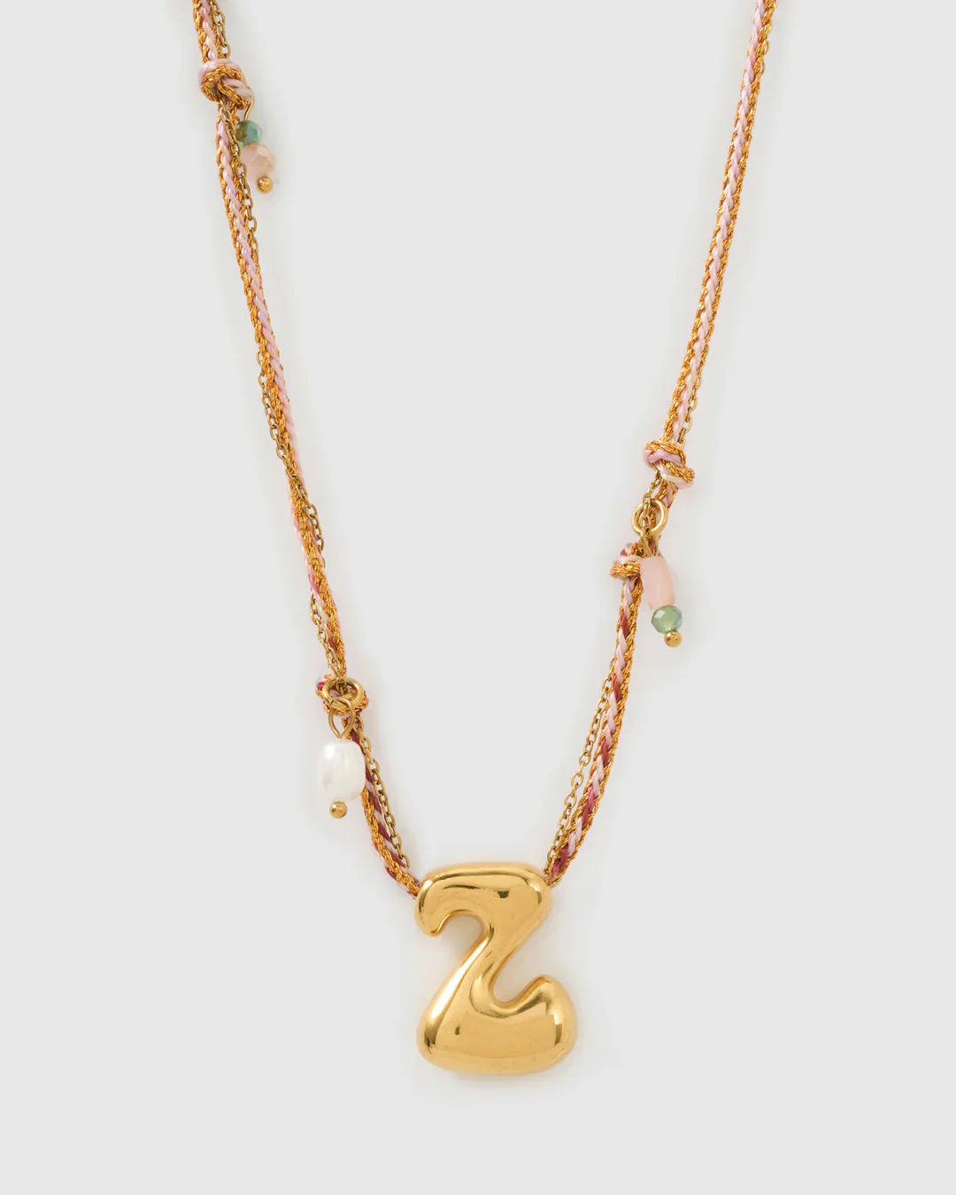 PRE ORDER Bubble Letter Necklace Blush - Image 30