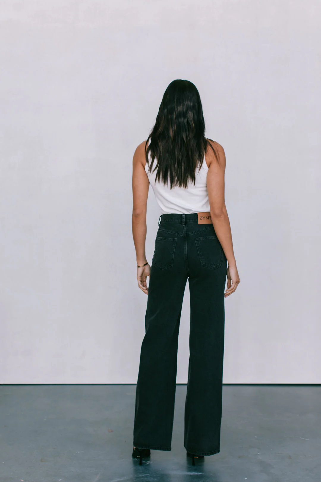 Carissa Wide Leg Jeans Washed Black - Image 4