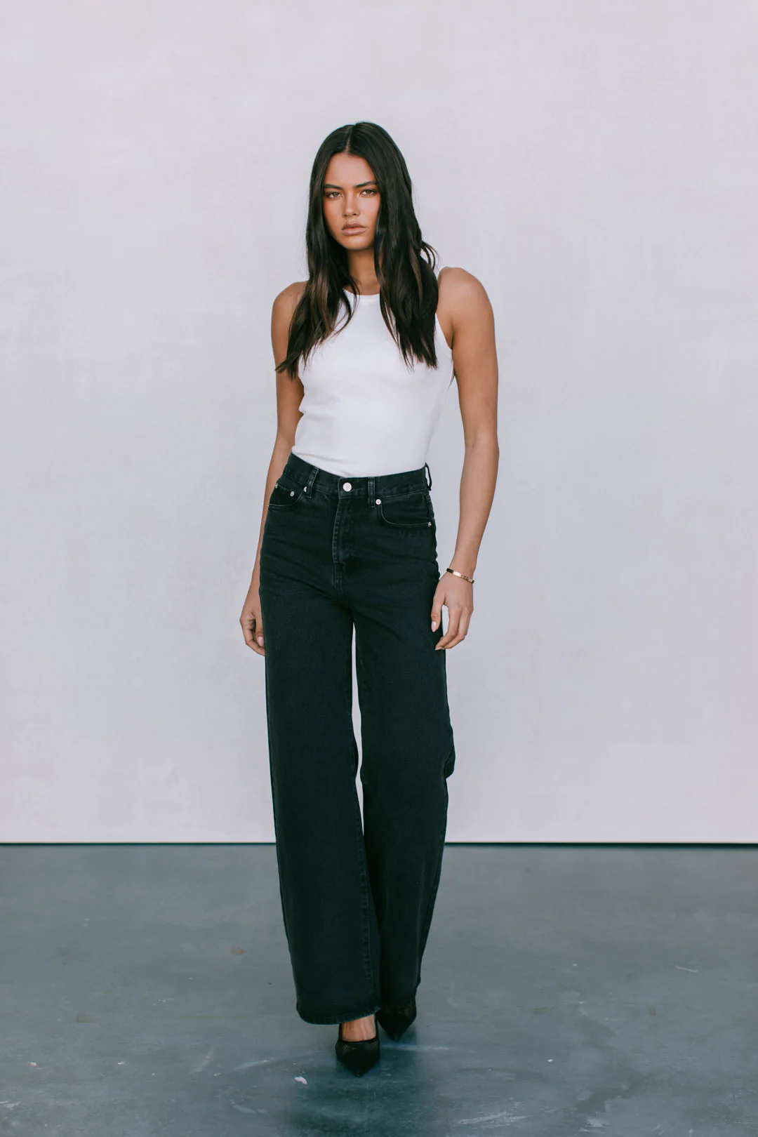 Carissa Wide Leg Jeans Washed Black - Image 6