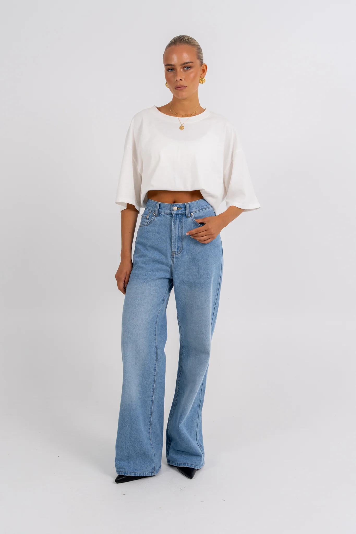 Carissa Wide Leg Jeans True Blue Wash - Image 11