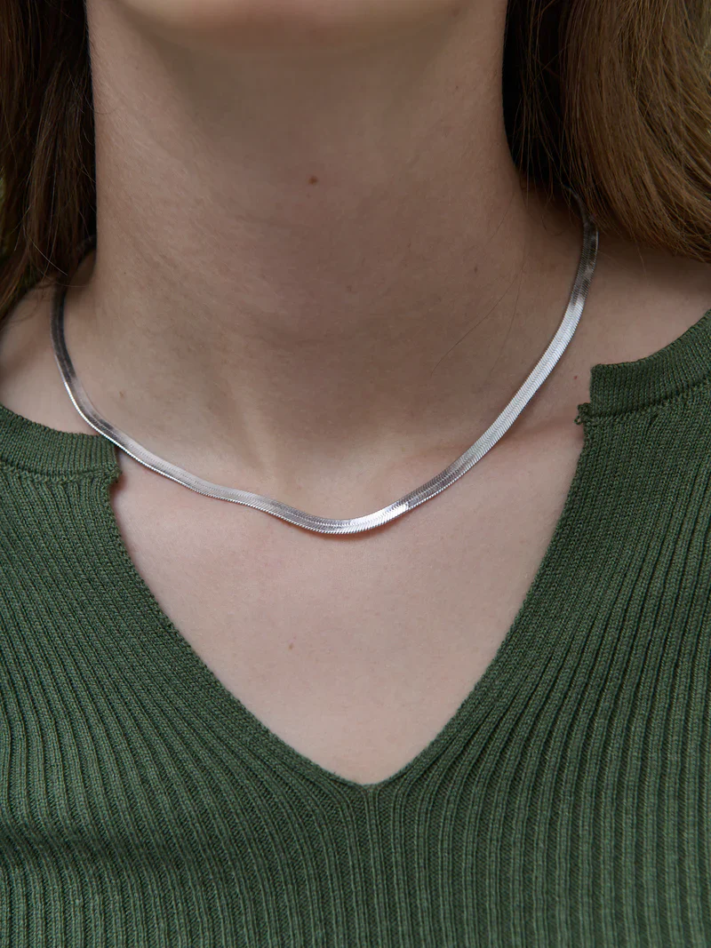 Cartar Snake Chain Necklace Silver - Image 5