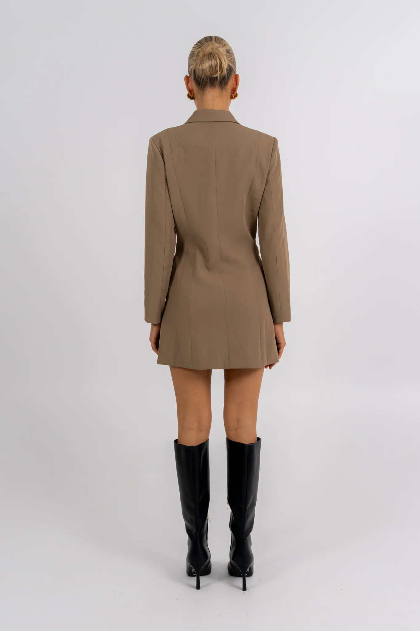 Cassie Blazer Dress Mocha - Image 5