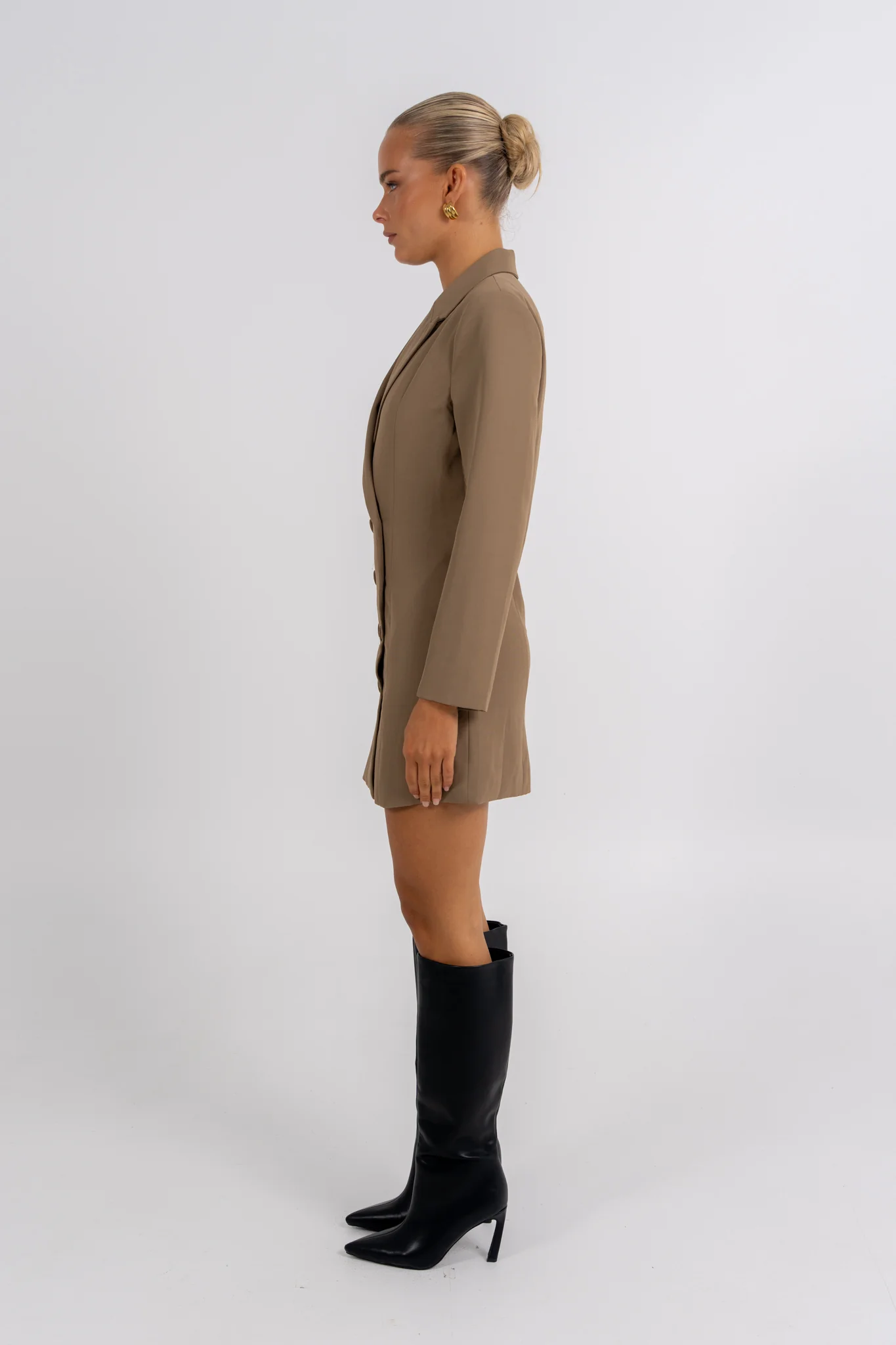 Cassie Blazer Dress Mocha - Image 9