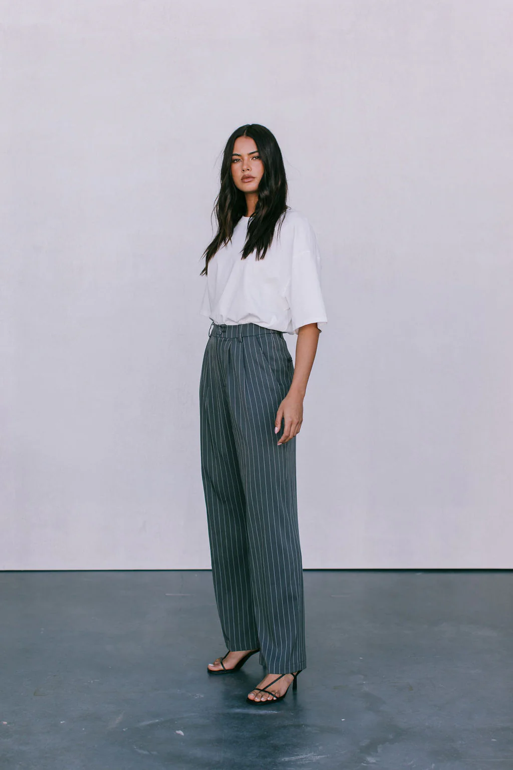 Cerlah Tailored Pants Charcoal Pinstripe - Image 29