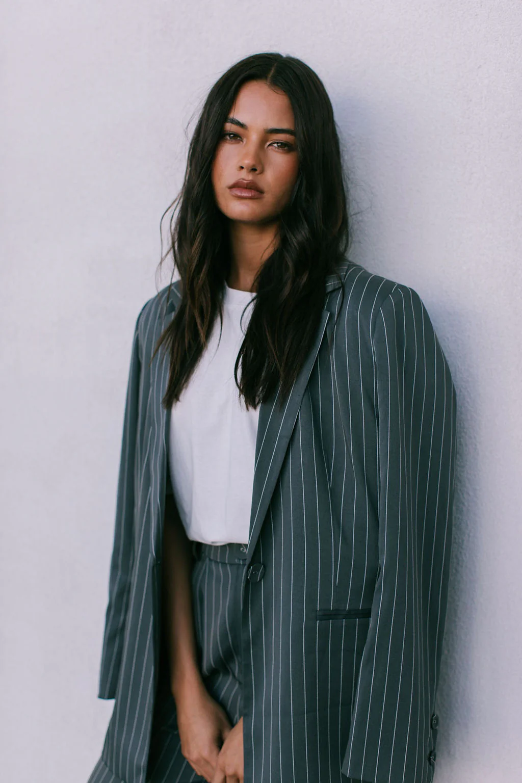 Cerlah Tailored Pants Charcoal Pinstripe - Image 4
