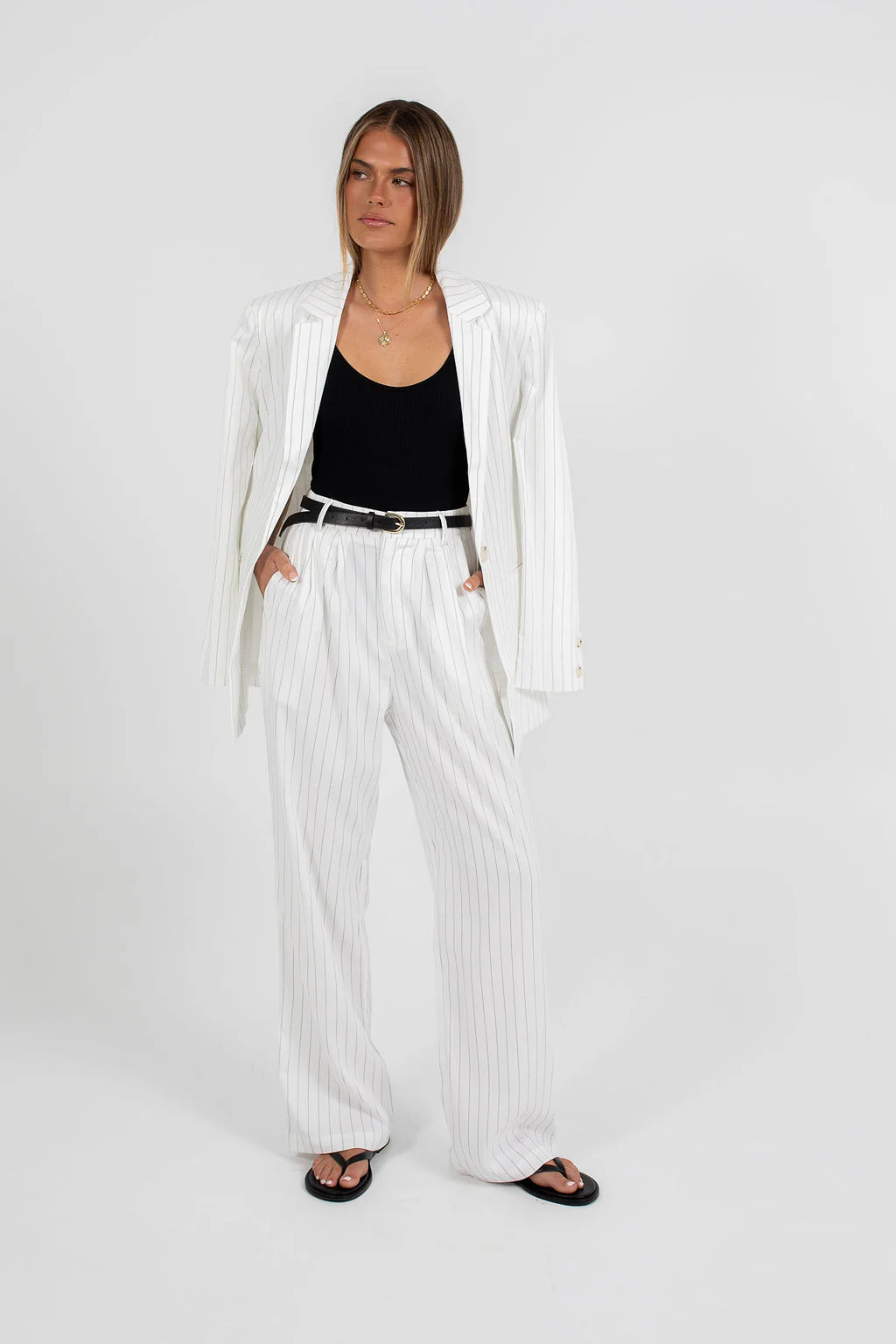Cerlah Tailored Pants White Pinstripe - Image 10