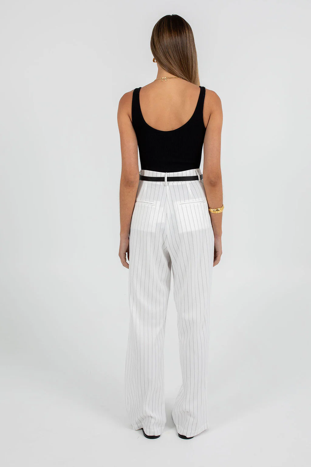 Cerlah Tailored Pants White Pinstripe - Image 5