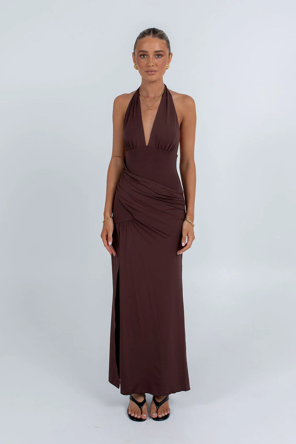 Chelsea Maxi Dress Chocolate - Image 4