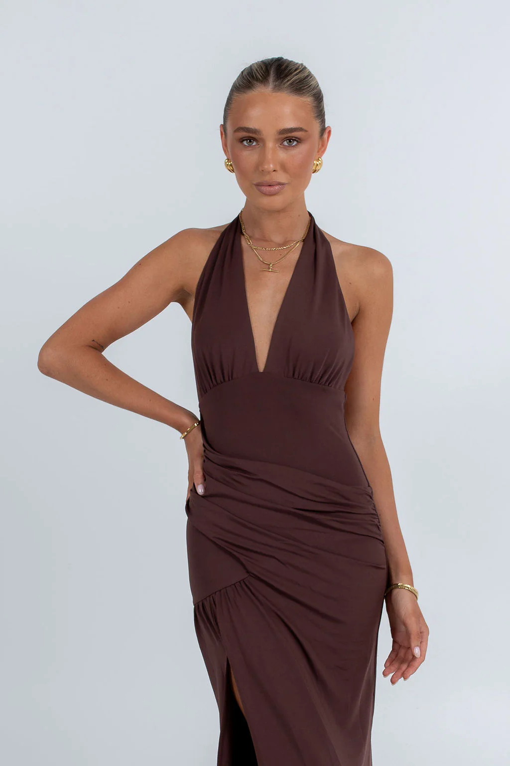 Chelsea Maxi Dress Chocolate - Image 7