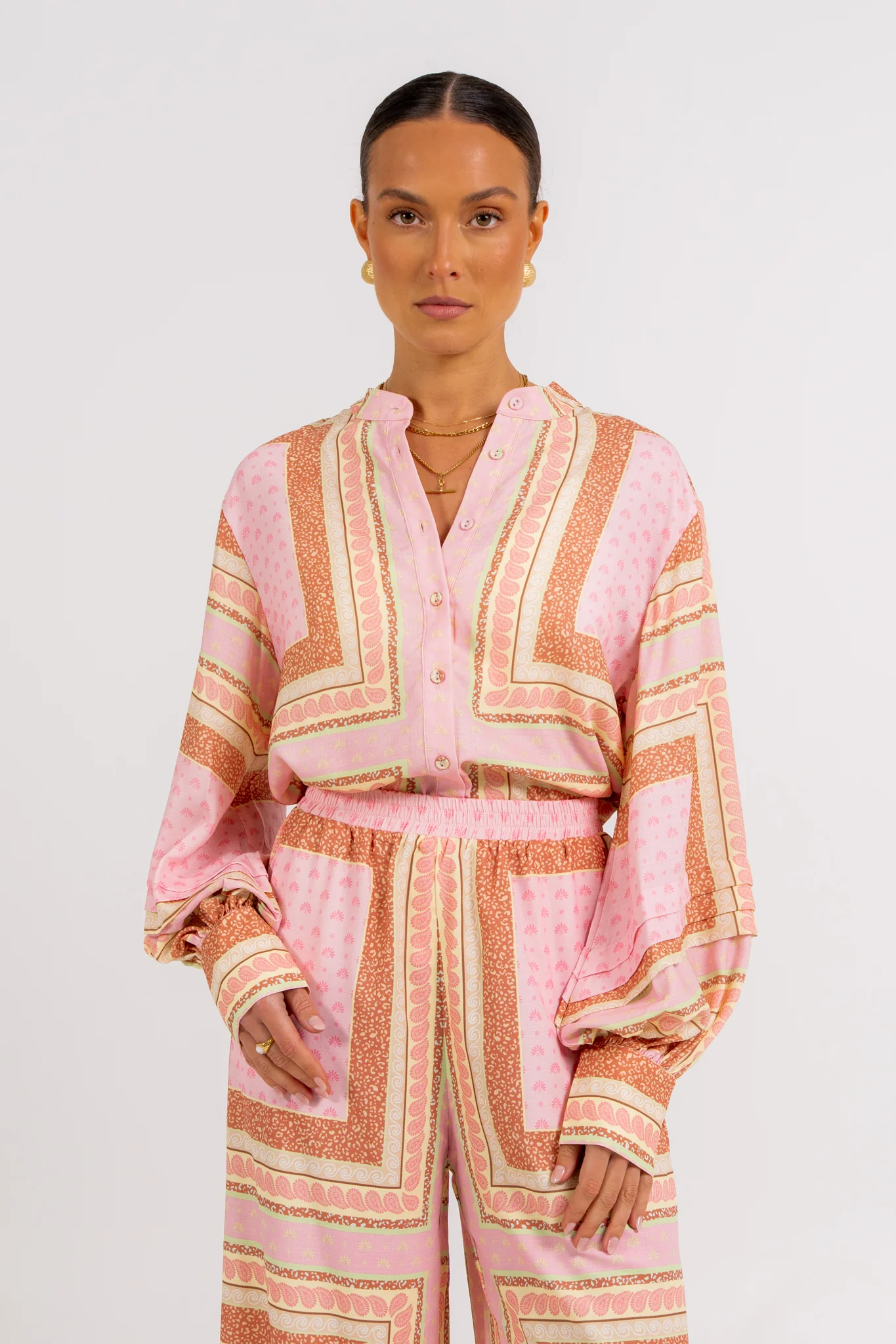 Chicago Billowed Shirt Pink Tile - Image 10