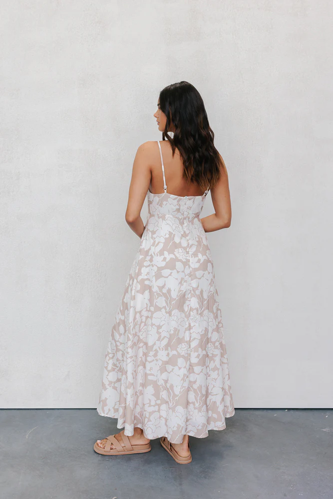Chloe Maxi Dress Mocha Floral - Image 15