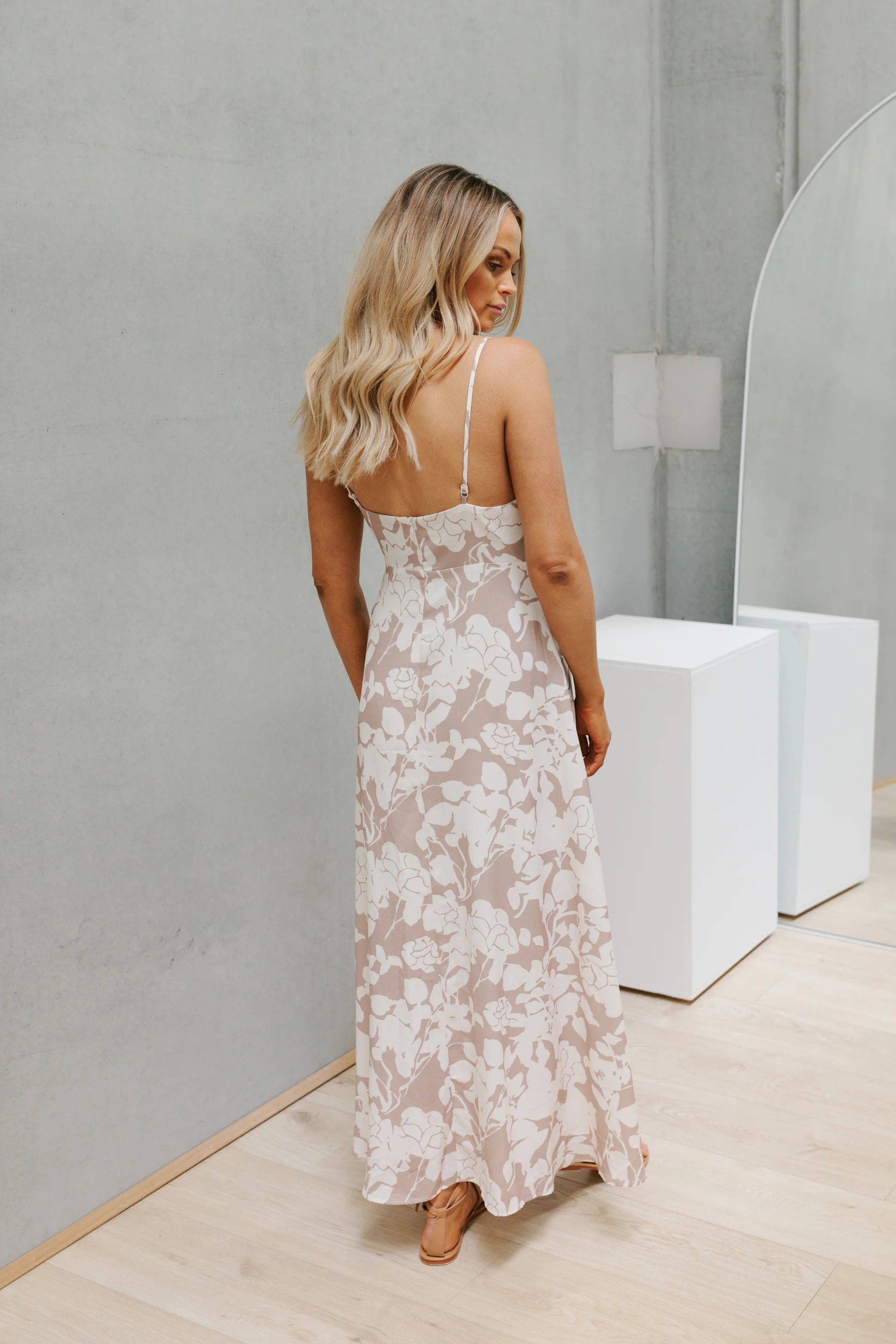 Chloe Maxi Dress Mocha Floral - Image 31