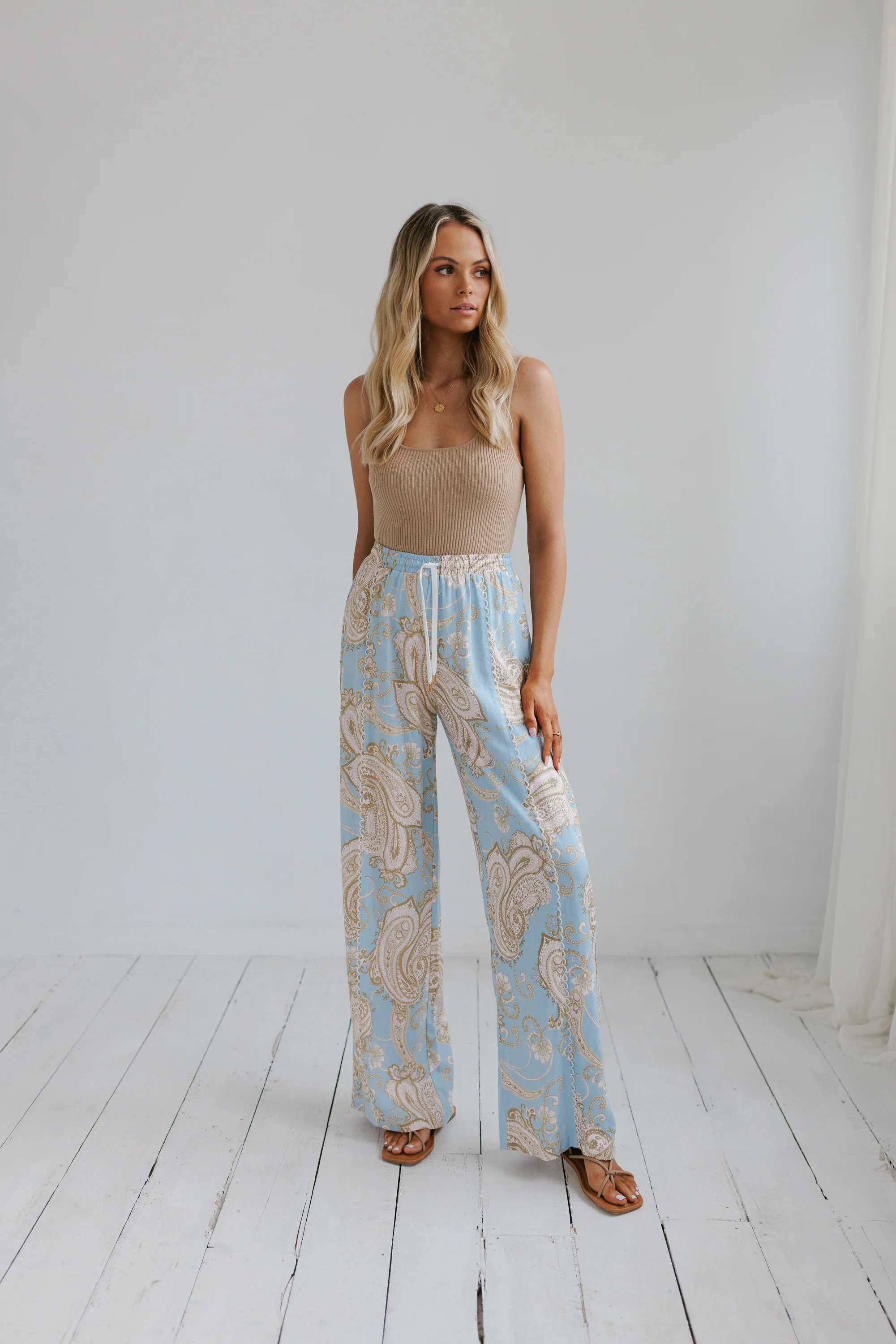 Citta Pants Sky Blue Paisley Print - Image 5