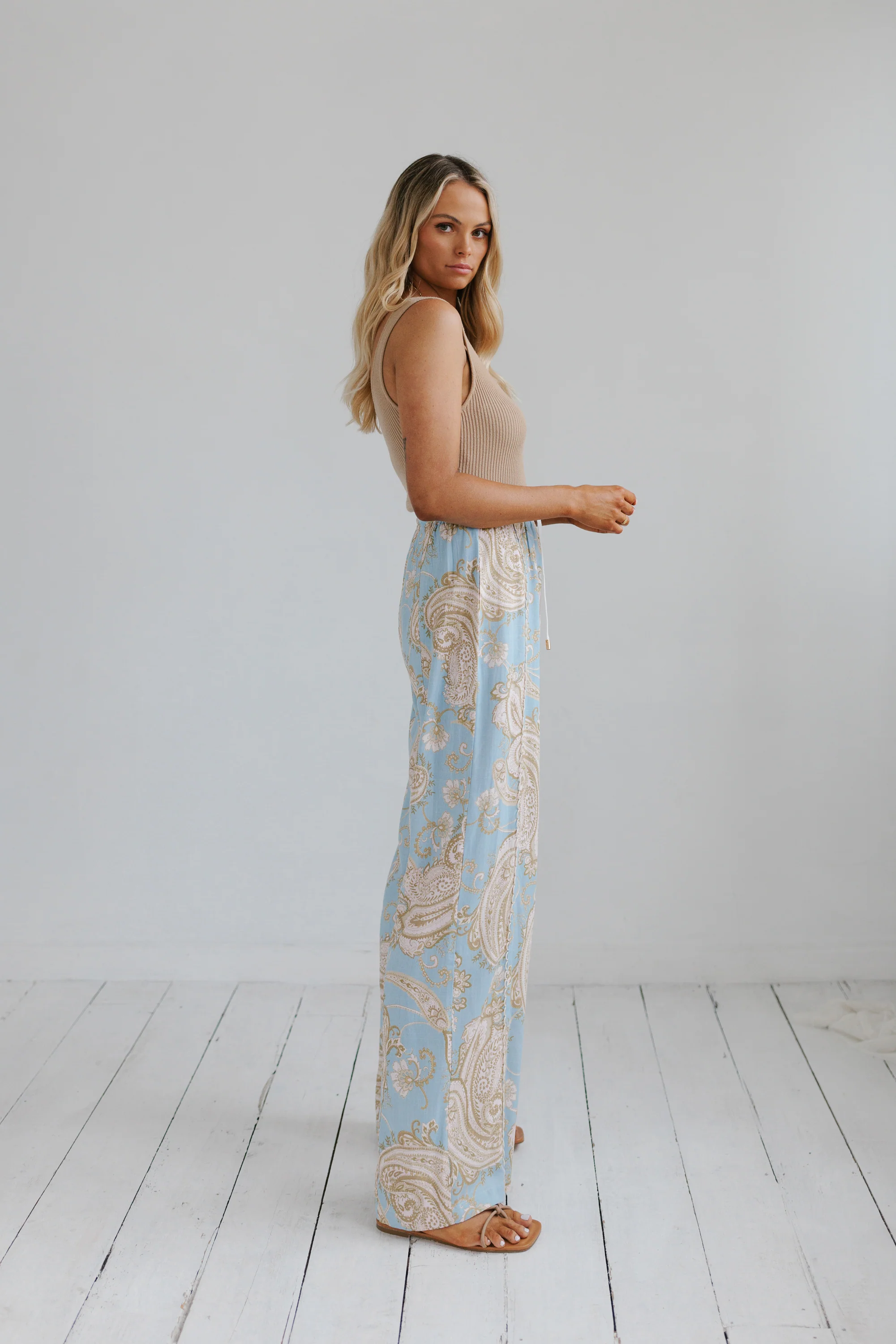 Citta Pants Sky Blue Paisley Print - Image 6