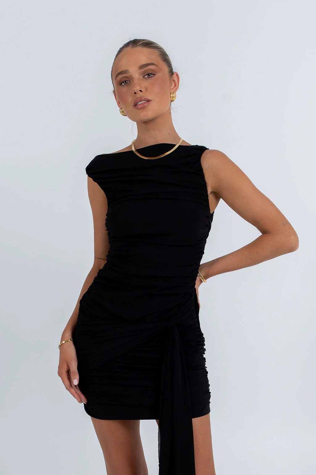 Cleo Mini Dress Black - Image 5