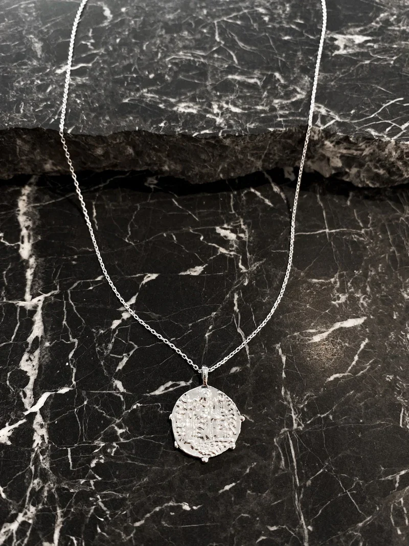 Coin Charm Necklace Silver - Image 4