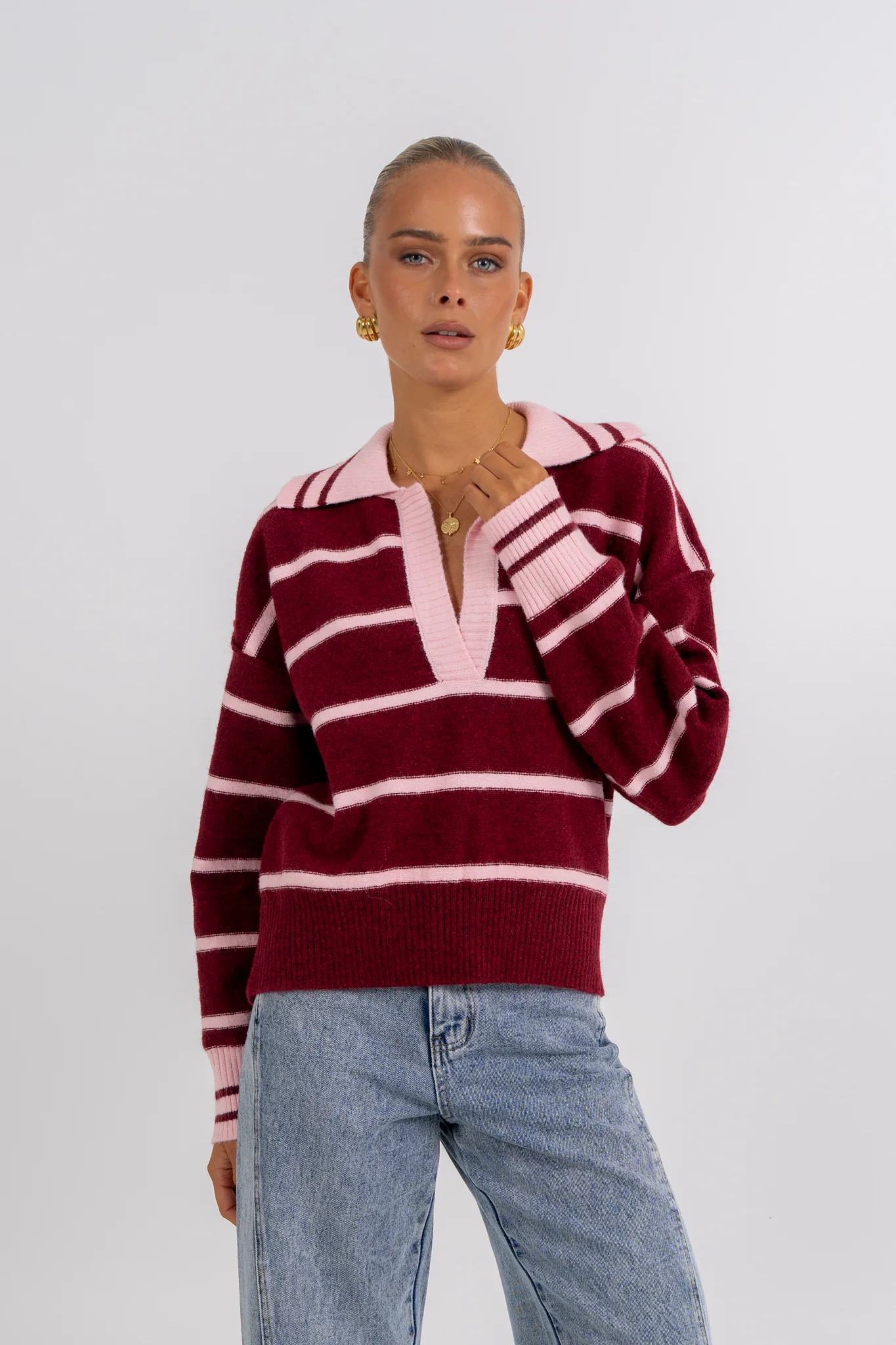 Alex Jumper Burgundy - Image 5