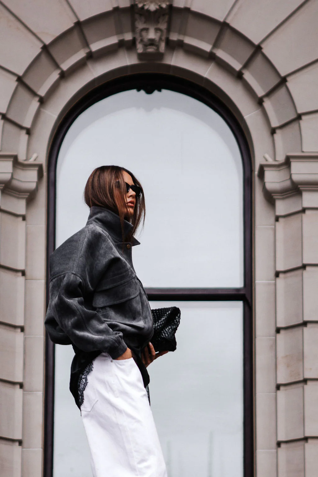 PRE ORDER Aliyah Bomber Jacket Charcoal - Image 12