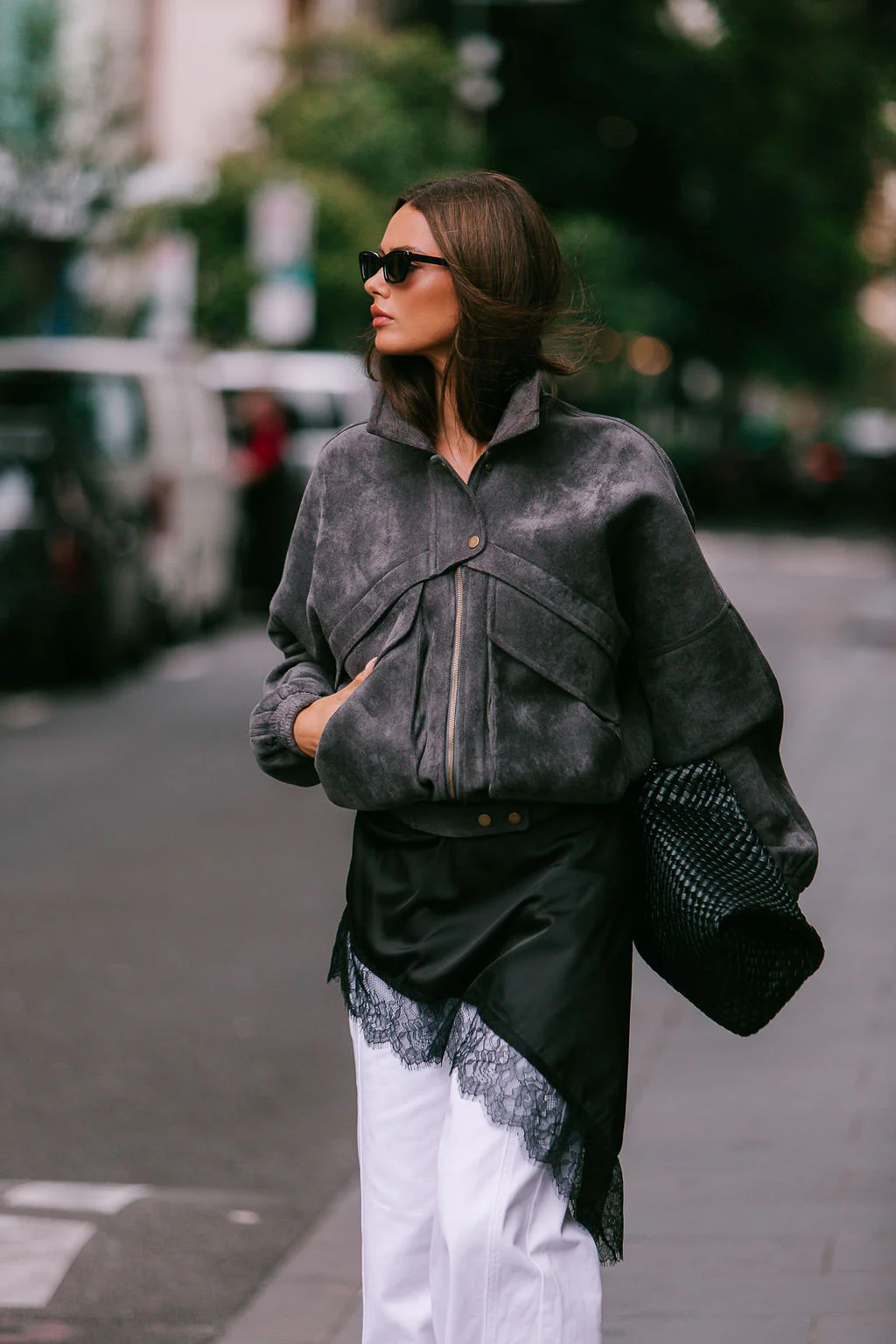 PRE ORDER Aliyah Bomber Jacket Charcoal - Image 13