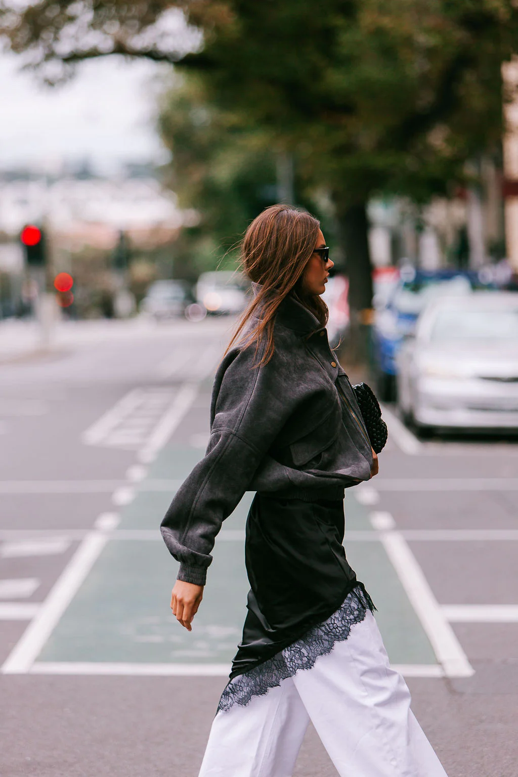 PRE ORDER Aliyah Bomber Jacket Charcoal - Image 3