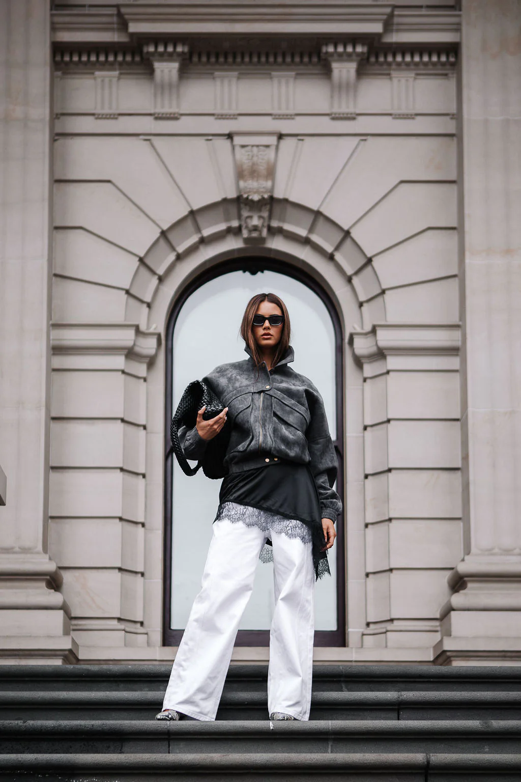 PRE ORDER Aliyah Bomber Jacket Charcoal - Image 4